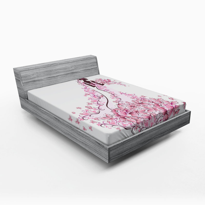 Microfiber Floral Fitted Sheet, Full Fitted Sheet