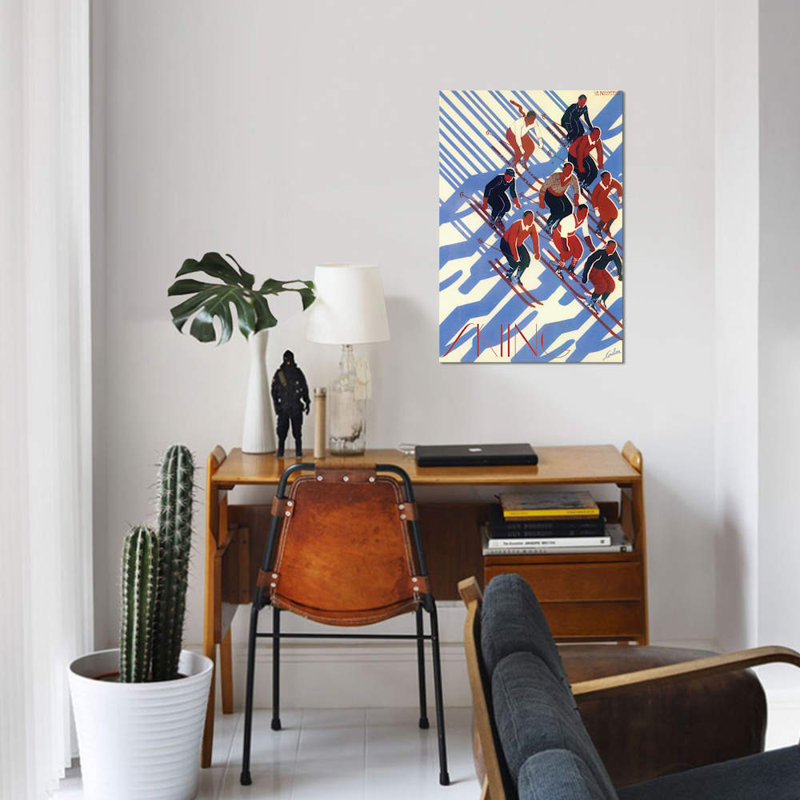 « ski viii », impression sur toile, H 18 po x l 12 po x P 1,5 po, Toile tendue, Pas de tapis