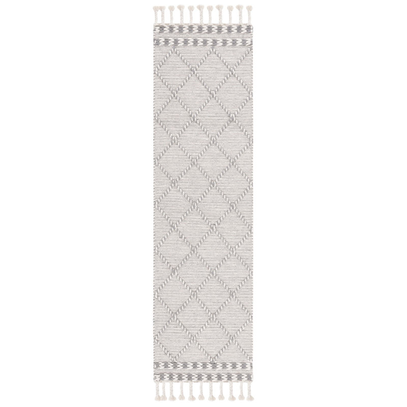 Dessiree Hand Woven Wool And Cotton Geometric Rug, Runner 2'3" x 8'