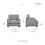 Chaise d'appoint moderne et contemporaine en tissu velours côtelé de 41,5 po Marzbed, pieds en bois massif, ressorts en mousse-1952889849