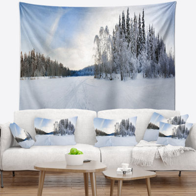 Photographie hiver champ paysage tapisserie