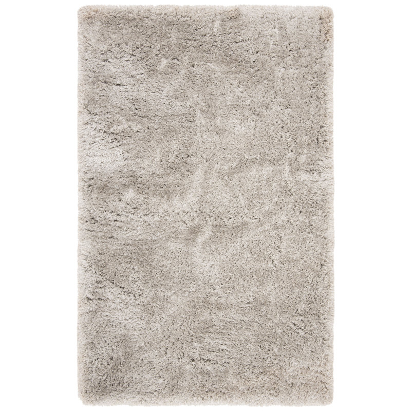 Pihu Shag Hand Tufted Performance Solid Color Rug, Rectangle 3' x 5'