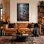 Papillon de nuit traversant une grille gothique en fer forgé dans une toile murale brumeuse d'Halloween-746031208