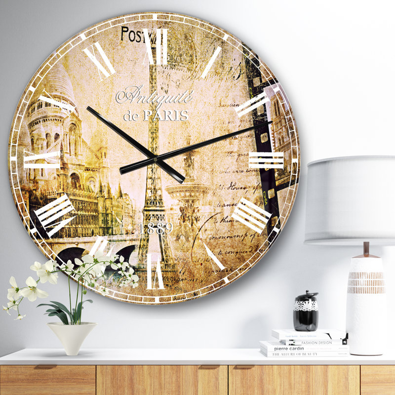 Paris Memories - Horloge murale French Country, Moyen