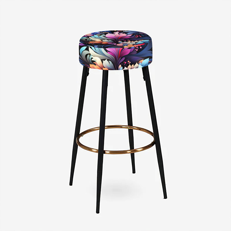 Multicolore futuriste damassé Nexus - ensemble de 2 tabourets de bar floraux