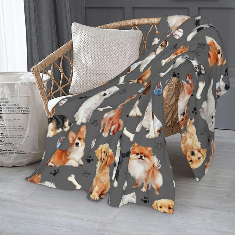 Joli chiot mignon 60 po x 80 po Couverture pour chien Doux et confortable, L 60 po x l 80 po