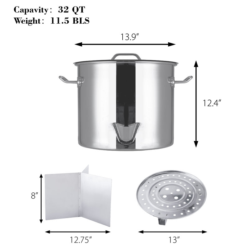 ARC Stainless Steel Pot Set, 32 Qt.