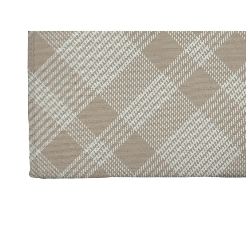 Tapis d'extérieur antidérapant Lily Tartan, Tapis de couloir 2 pi 6 po x 8 pi