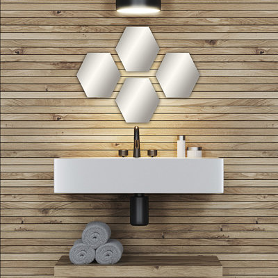 Ensemble de miroirs adhésifs sans cadre 4 pièces