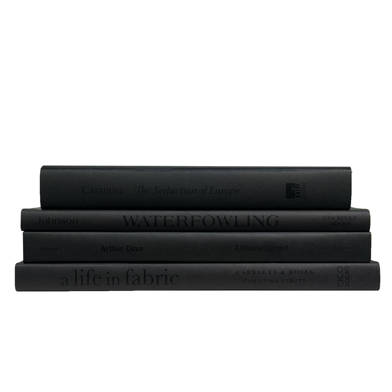 Livres décoratifs - pile de table basse gris anthracite - 4 livres gris