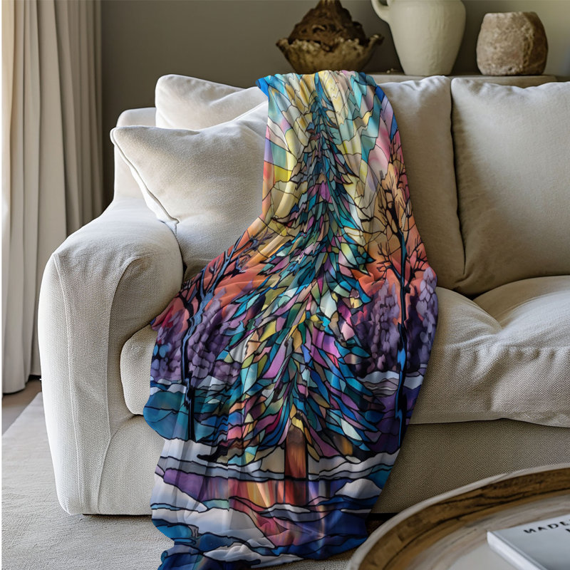 Motif des fêtes teinté - couverture Sherpa de qualité supérieure 1 pièce, Grand lit