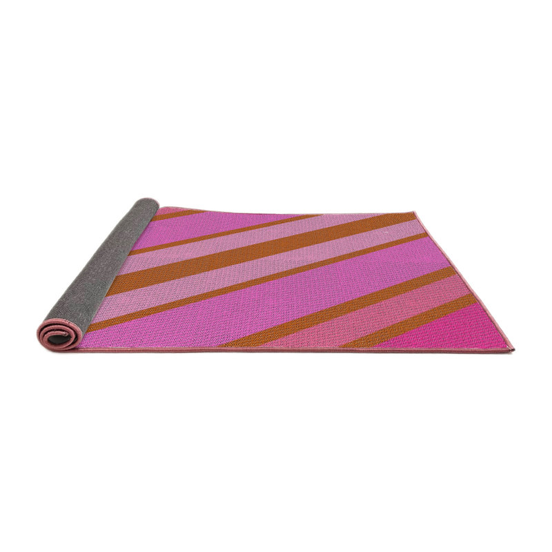 Tapis rose à motif rose/mehroon light, Carré 5 pi