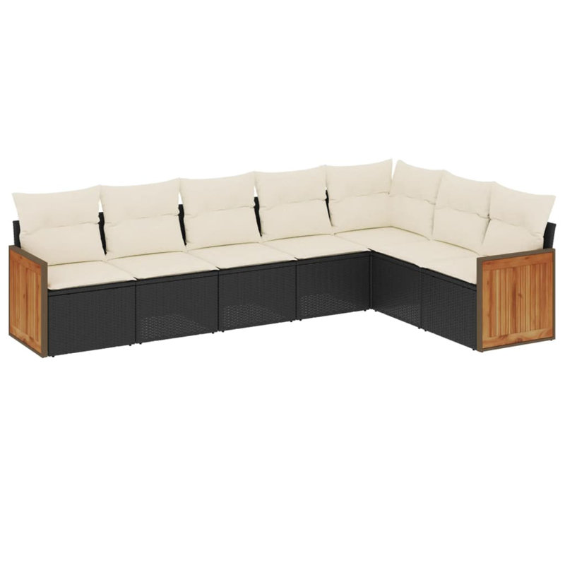 Ensemble de canapé de jardin en rotin PE 7 places Vidaxl