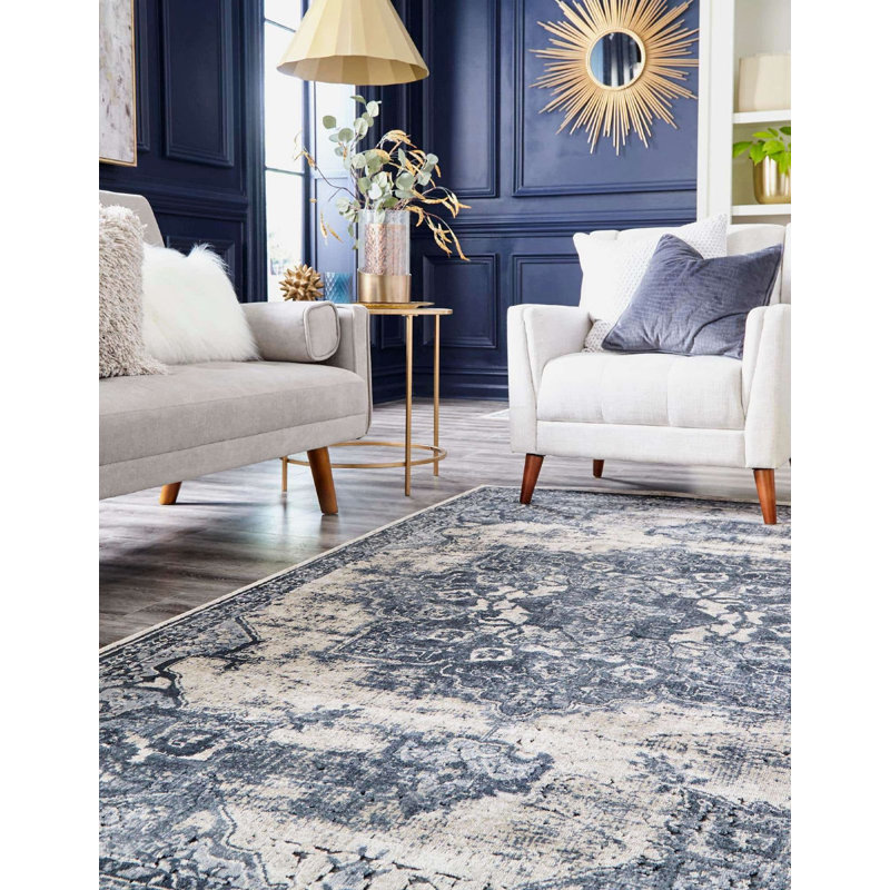Tapis transitionnel de couleur ivoire Parrado, Rectangle 5 pi x 8 pi