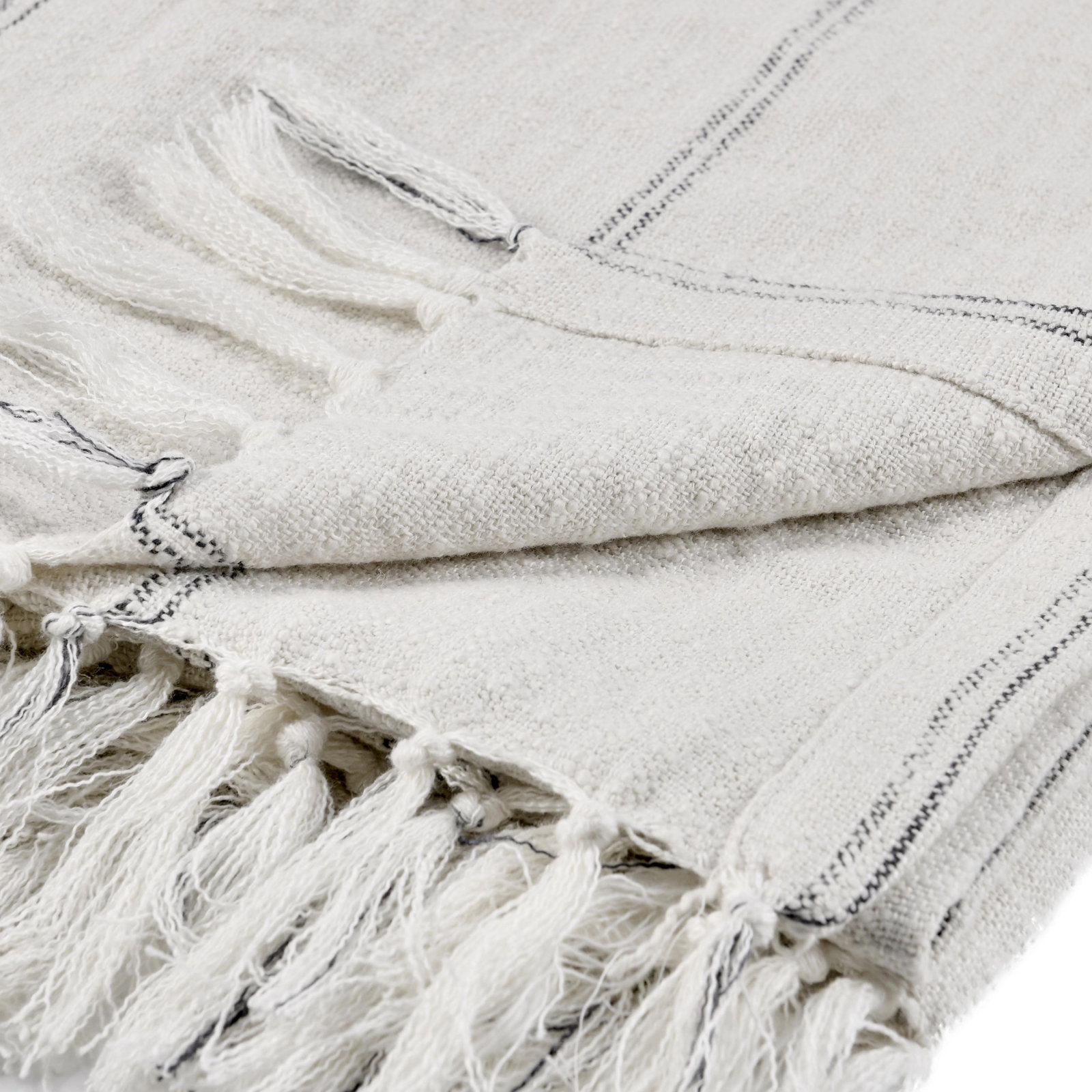 Ria Woven Throw, Light Gray