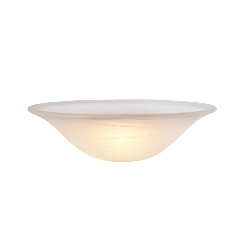 Large Alabaster White Glass Bowl Shade