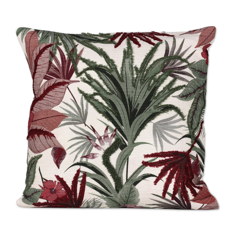 Housses de coussin en coton brodées à la main Novica (paire), Vert vermillon vert