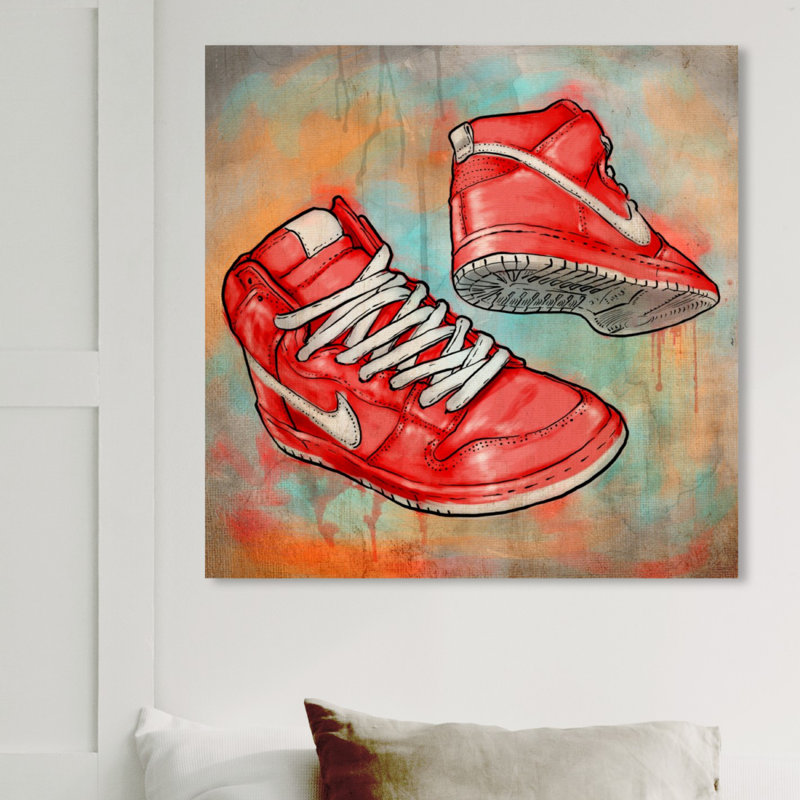 « cerise kicks », art sur toile Samir, H 30 po x l 30 po x P 1,5 po