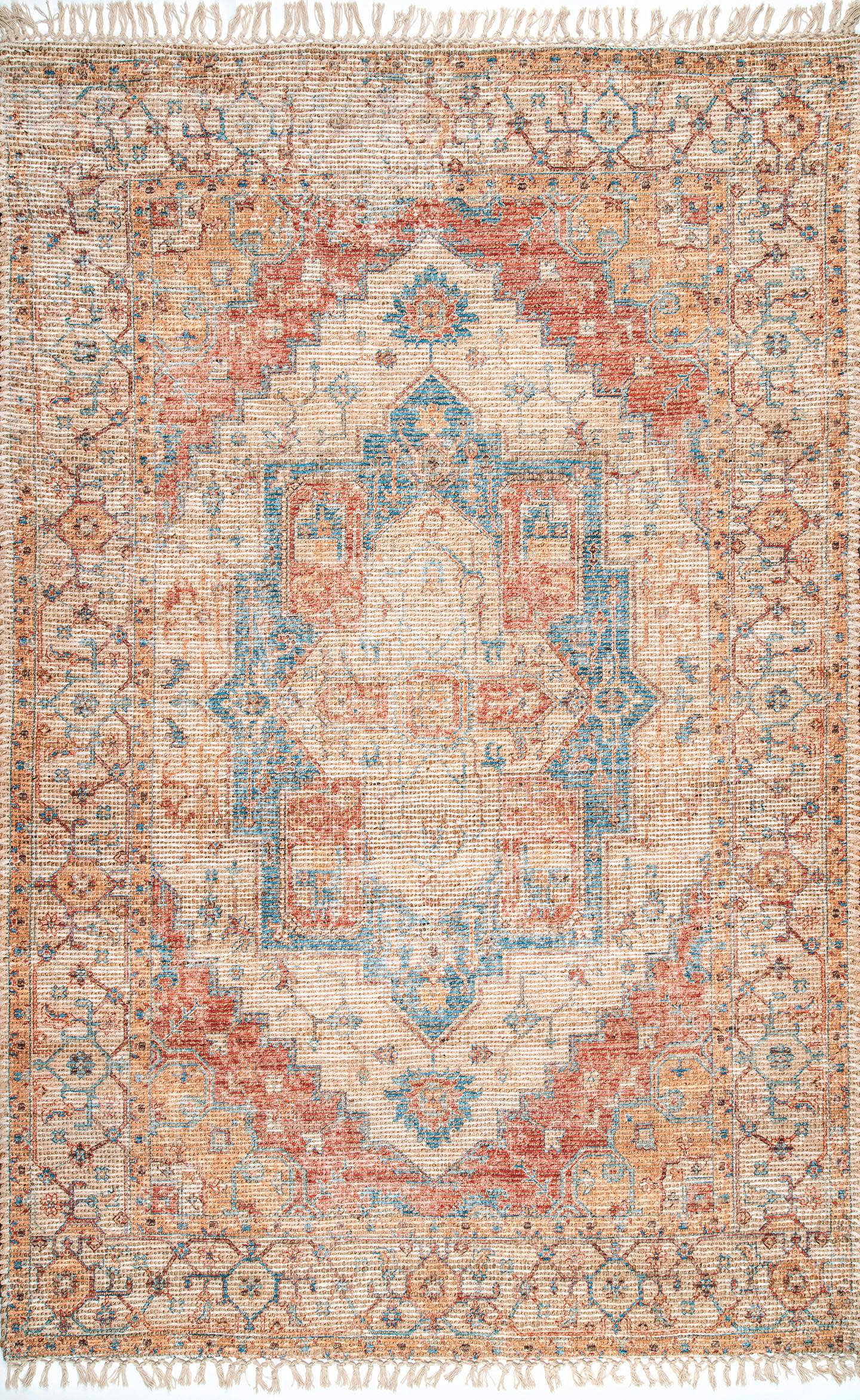 World Menagerie Demetri Oriental Orange/Blue Area Rug & Reviews Wayfair
