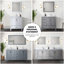 Meuble-lavabo compact avec comptoir en quartz et miroir-318395793