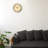 Natural Wood Face Black Frame Round Wall Clock