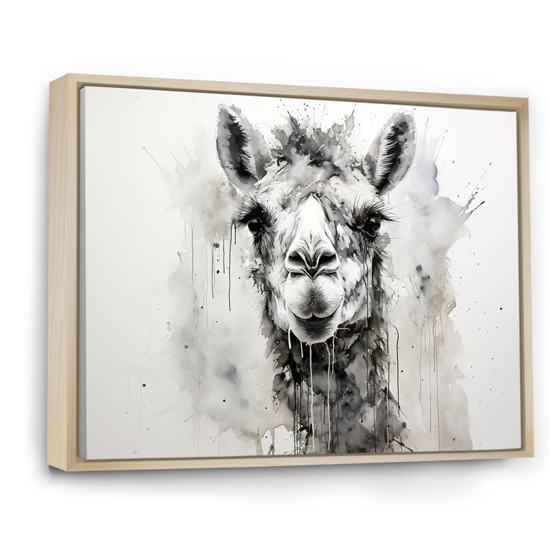 Minimalisme monochrome chameau I sur toile, H 30 po x l 40 po x P 1,5 po, Cadre naturel flottant