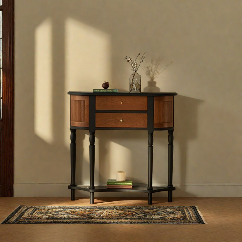 Retro Elegant Console Table, 35.43" H x 31.5" W x 7.87" D