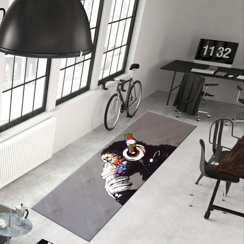 Tapis à motif floral abstrait exquis avec un matériau non tissé doux, idéal pour la décoration intérieure et le confort