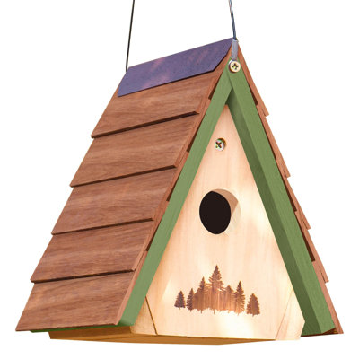 Bird Houses for Outside with Shingle Roof