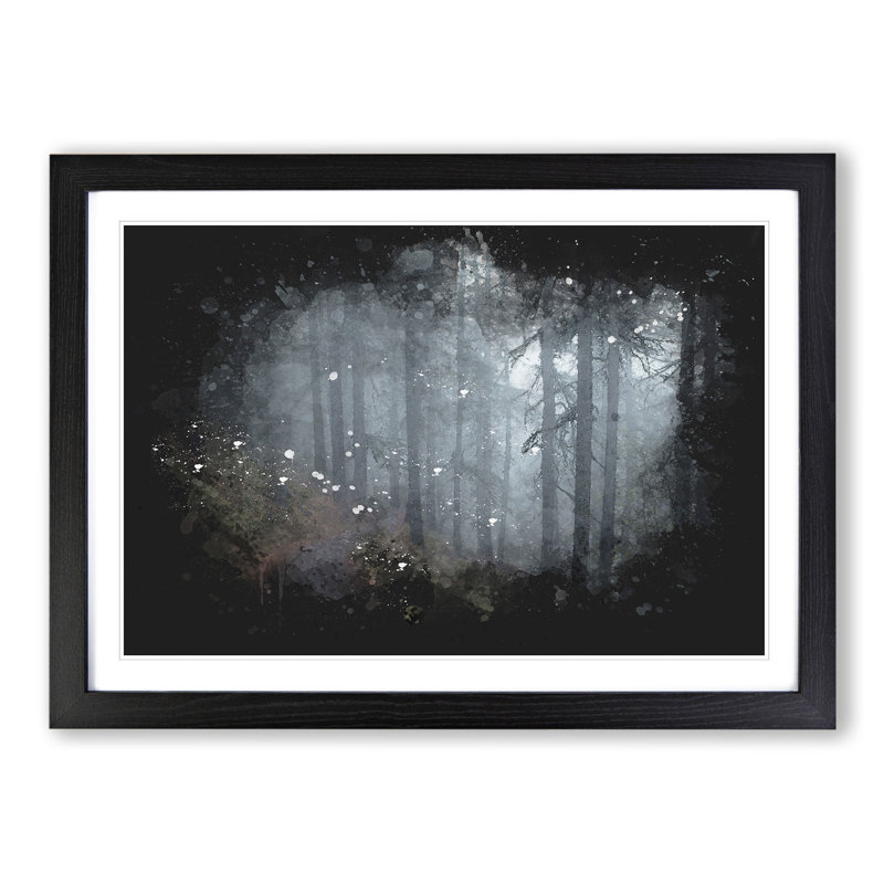 Forest Pathway - Picture Frame Graphic Art, 36cm H x 48cm W x 2cm D, Black