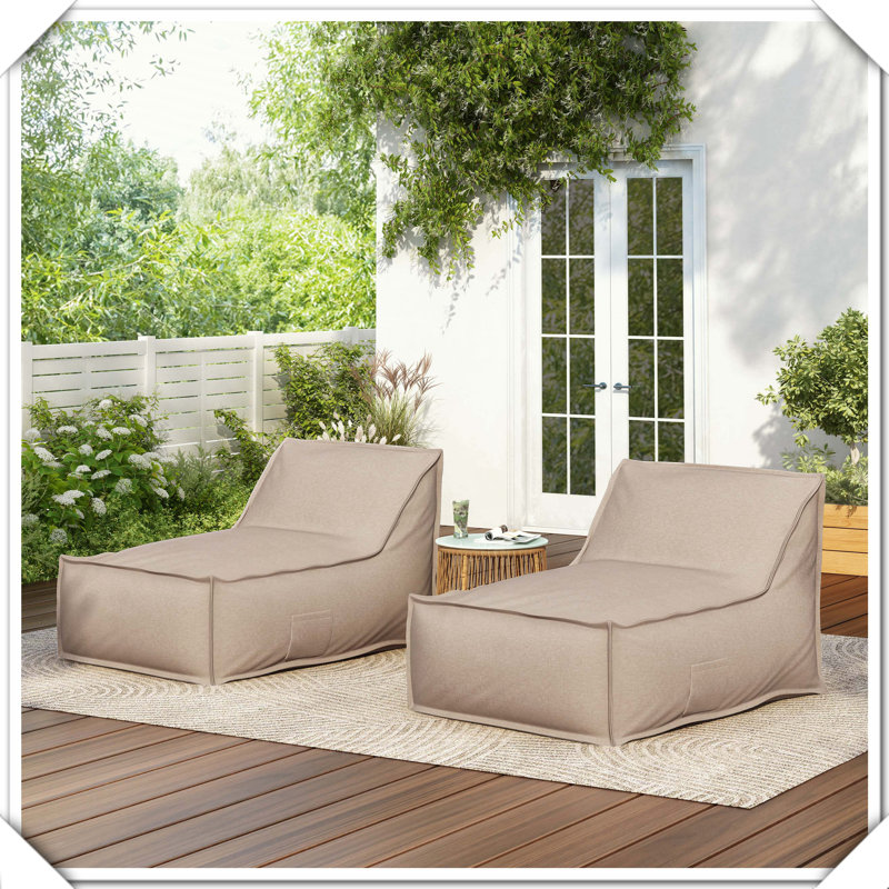 Paire de chaises d'extérieur résistantes aux intempéries, Beige