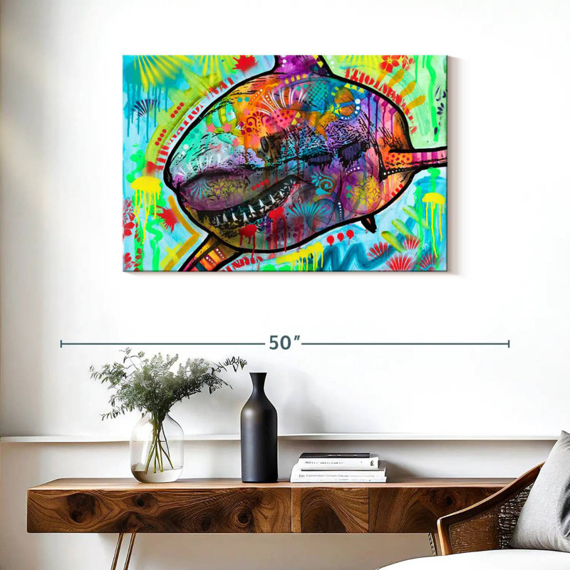 Colorful Shark, 24" H x 36" W