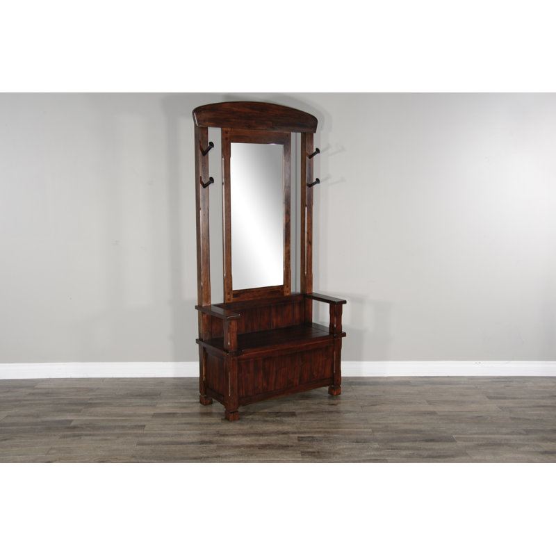 Villepinte Hall Tree 38'' Wide with Bench, Dark Chocolate 