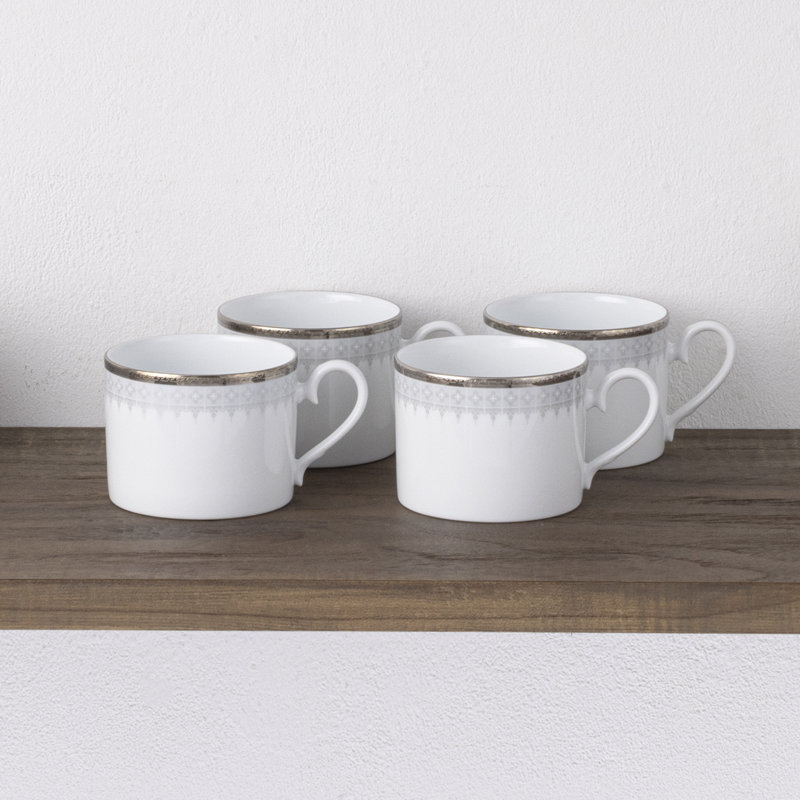 Noritake Silver Colonnade Cups, 8 oz.
