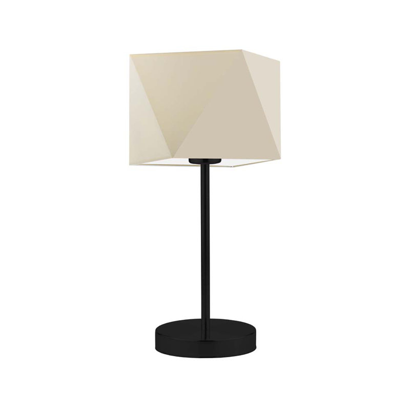 Denzal Metal Table Lamp, Black, Ecru
