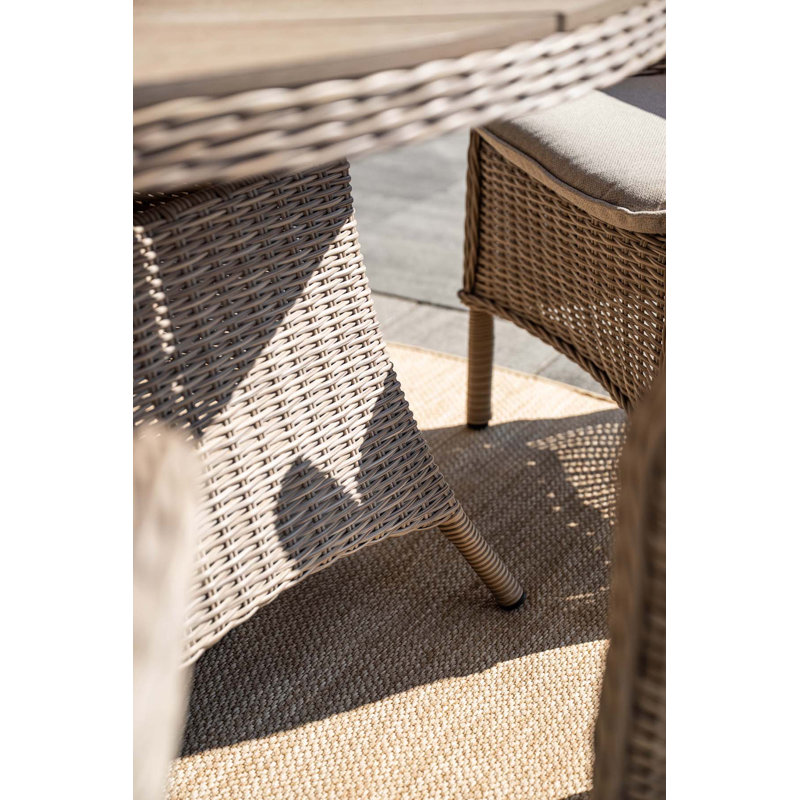 Burnvale 4 - Person Wicker Patio Dining Set with Round Table , Cushions Included
