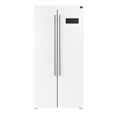 Salerno 33-inch Freestanding Side-by-Side Refrigerator, 15.6 cu.ft. with Antique Brass Handles -  Forno, FFRBI1805-33WHT