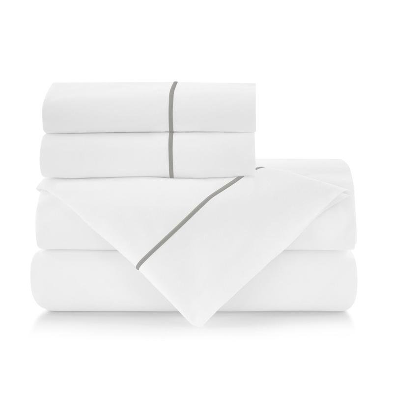 Boutique 200 100% Cotton Sheet Set, Queen Sheet Set with 2 Pillowcases, Platinum