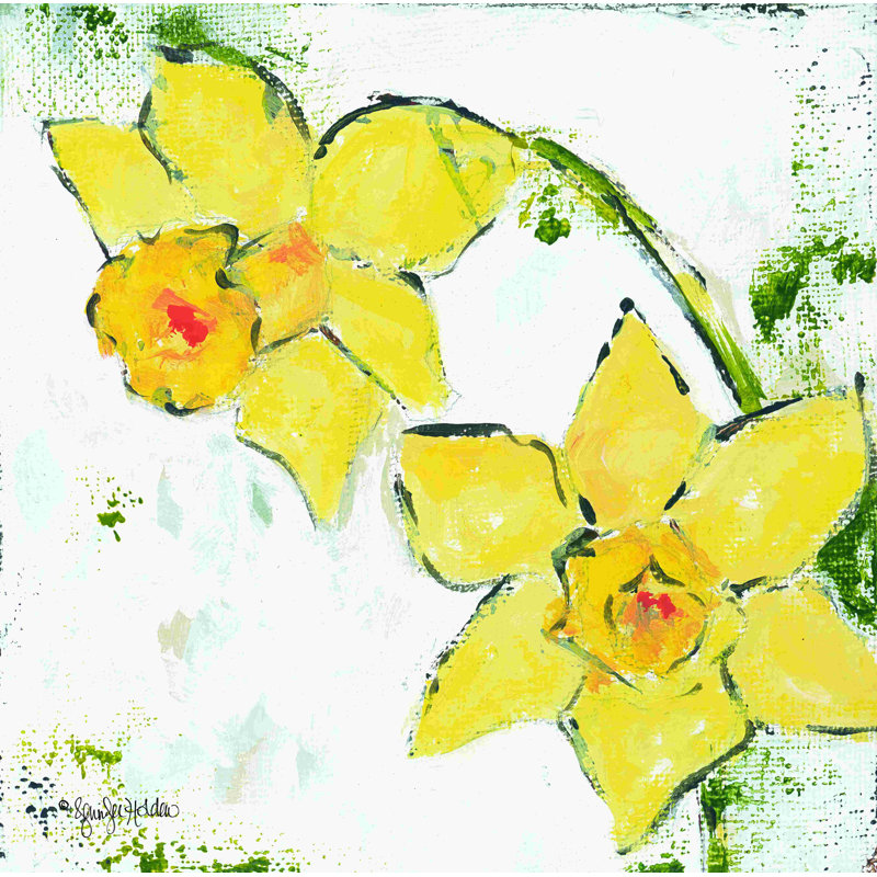 «Spring Has Sprung III» - Peinture, H 20 po x l 20 po, No, Toile tendue