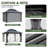 10ft W x 12ft D Aluminum Patio Polycarbonate Double Roof Gazebo-122177723