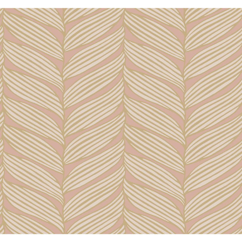 Luminous Leaves Floral Metallic Wallpaper Roll, Gold