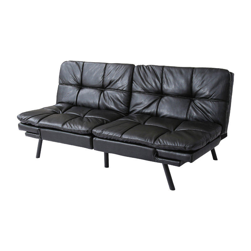 Jayciana Upholstered 42'' Reclining Sofa,  Black Faux Leather