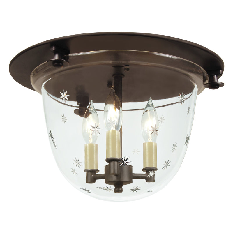 Juin Glass Flush Mount, Oil Rubbed Bronze
