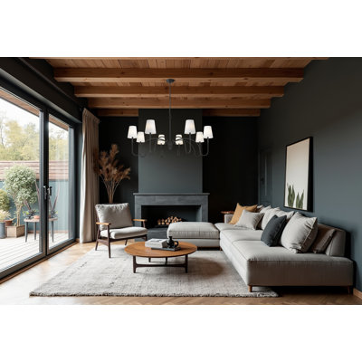 Parham Matte Black 8 Light Chandelier