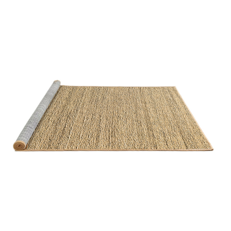 Tapis brun lavable à la machine de style Mid-Century moderne 415, Carré 3 pi