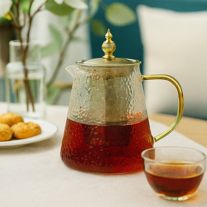 Hammered Borosilicate Glass Teapot 900ml