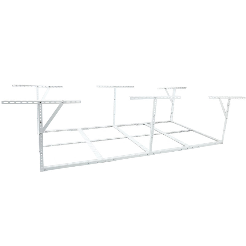 Support de garage blanc en métal 4 x 8 pi, 600 lb Capacité de charge, de 22 po à 40 po, pour un rangement vertical vertical d'outils