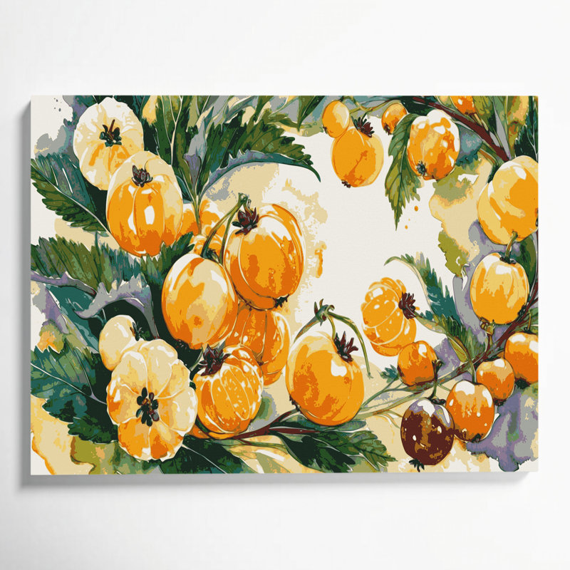Art mural sur toile brun Fruit, H 12 po x l 18 po