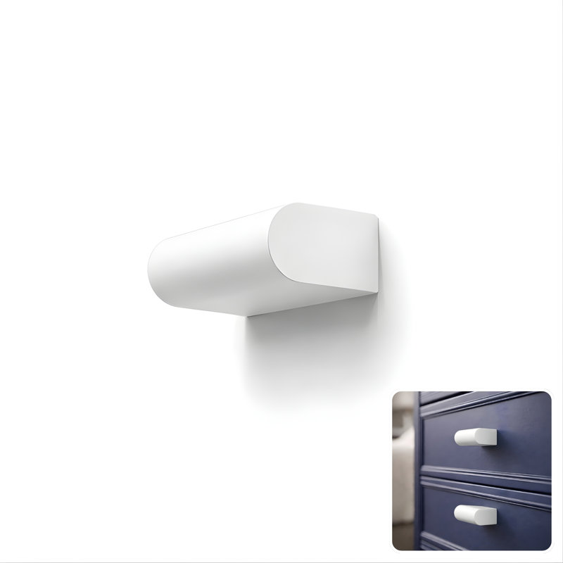 2" Length Geometric Knob, Snow (White)