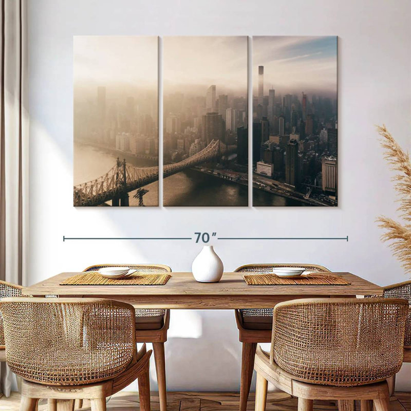 Skyline aérienne de Sirci Manhattan, H 42 po x l 65 po